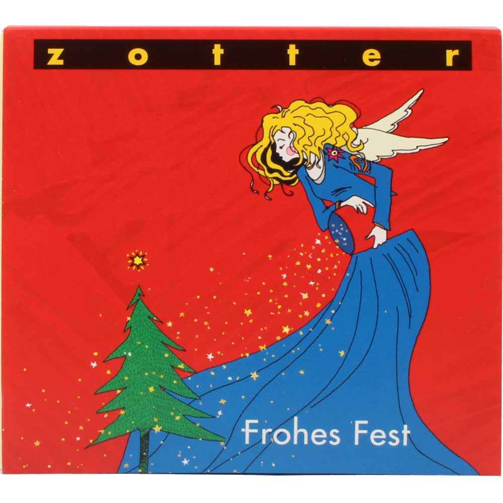"Frohes Fest" cadeaubox met 2 chocolade - Chocoladerepen, met alcohol, Oostenrijk, Oostenrijkse chocolade, Chocolade met alcohol - Chocolats-De-Luxe