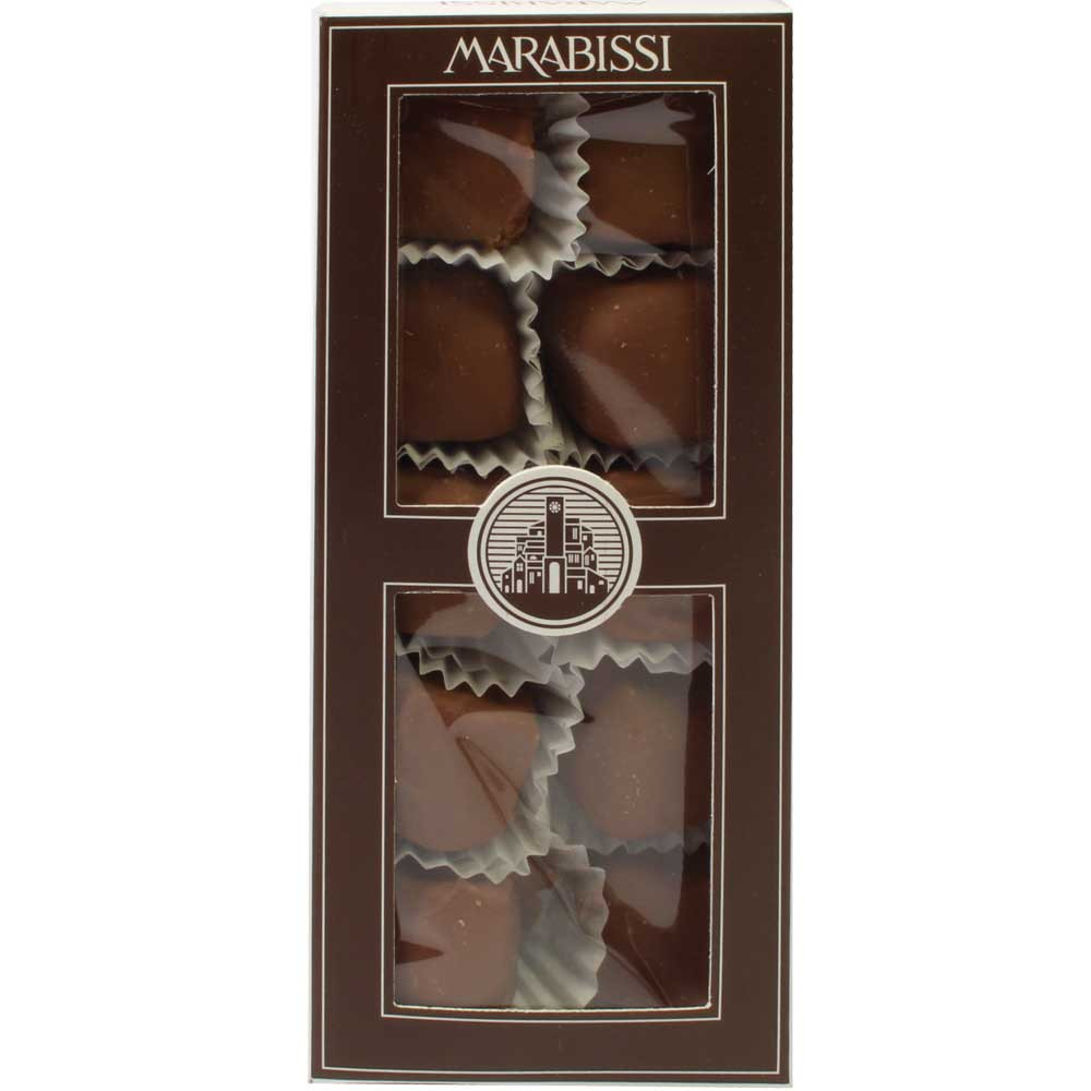 Amarettini mit Grappa und Schokolade - Mandelmakronen mit Grappa - Konfekt, mit Alkohol, Schokolade mit Alkohol - Chocolats-De-Luxe