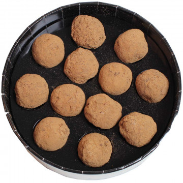 Coffret Marc de Champagne Truffes au chocolat noir Coffret Marc de Champagne Truffes au chocolat noir