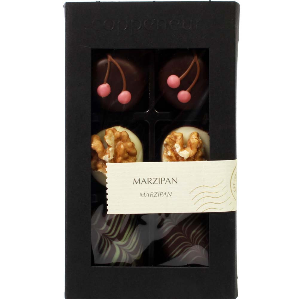 Marzipan pralines selection handmade - Pralines, with alcohol, Germany, german chocolate, Chocolate with alcohol - Chocolats-De-Luxe