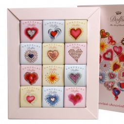 "Love" Box with 24 Napolitains chocolate squares - Chocolate gift