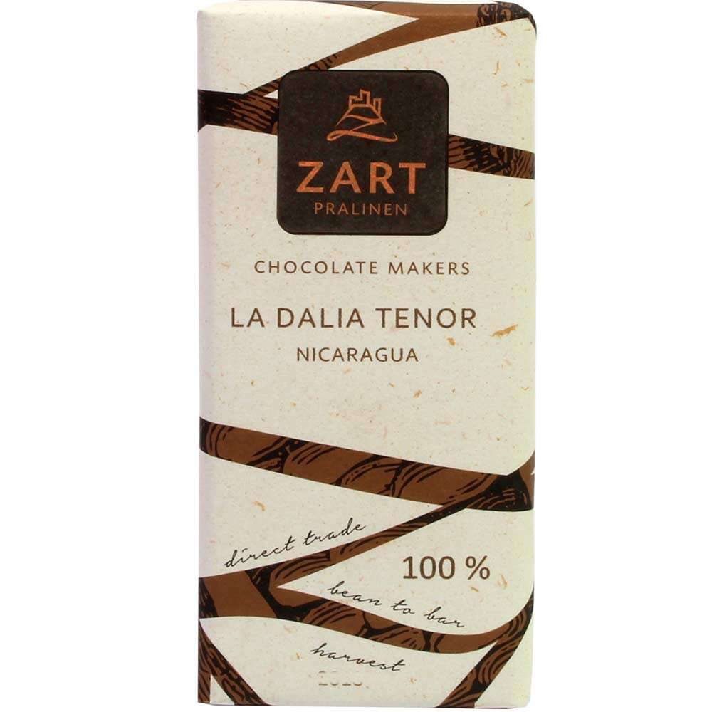 La Dalia Tenor 100% Massa de cacao Nicaragua Chocolate - Barras de chocolate, vegan-amigable, Austria, chocolate austriaco, chocolate puro sin ingredientes - Chocolats-De-Luxe
