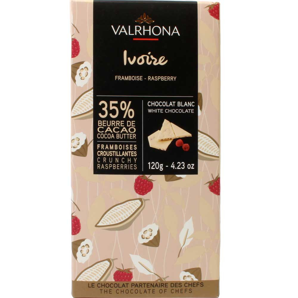 White chocolate with raspberry Blanc Ivoire Framboise - Bar of Chocolate, France, french chocolate, chocolate with raspberry, raspberry chocolate - Chocolats-De-Luxe