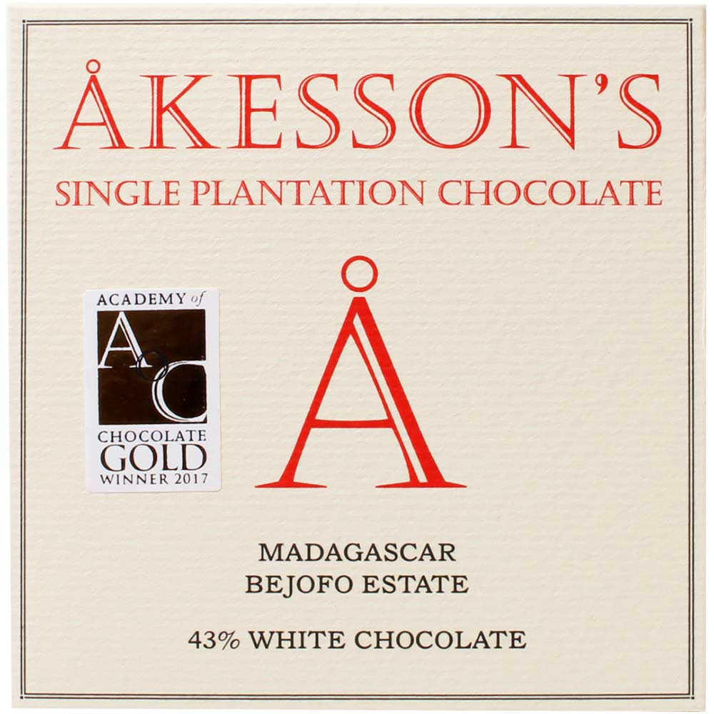 White Chocolate 43% Bejofo Estate Madagascar - Tafelschokolade, Frankreich, französische Schokolade, Schokolade mit Milch, Milchschokolade - Chocolats-De-Luxe