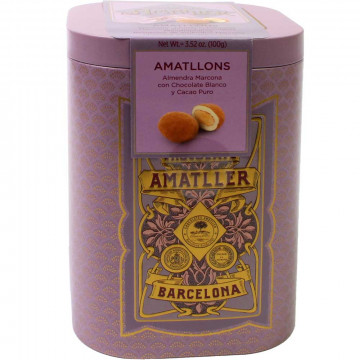 Geschenkdose Amatllons - Mandeln in Schokolade und Kakaopulver