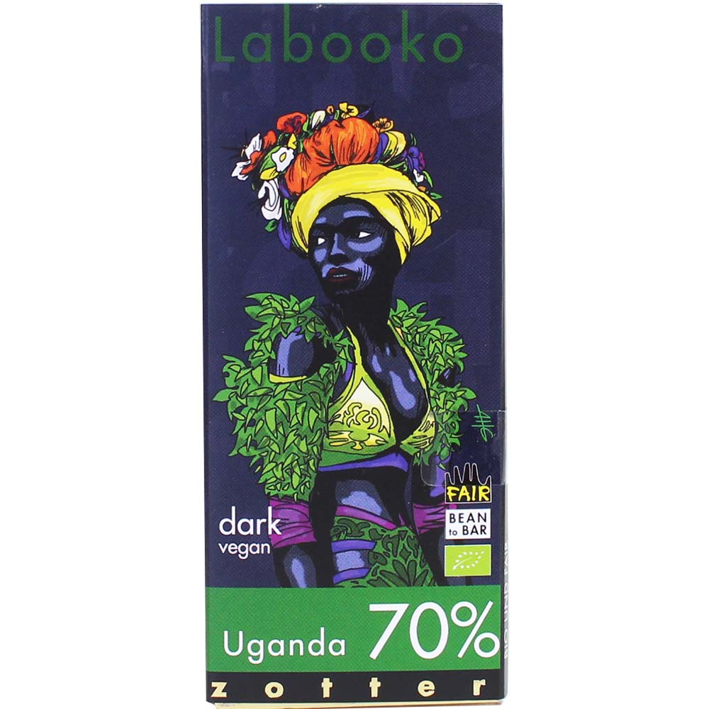Uganda 70% BIO dunkle Schokolade - Tafelschokolade, alkoholfrei, glutenfrei, laktosefrei, vegane Schokolade, Österreich, österreichische Schokolade, pure Schokolade - Chocolats-De-Luxe