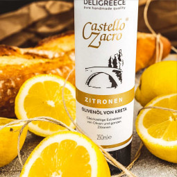 Huile d'olive de Crète pressée au citron - 250ml