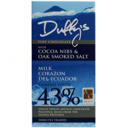 43% Ecuador Nibs & Oak Smoked Salt Single Origin Chocolate