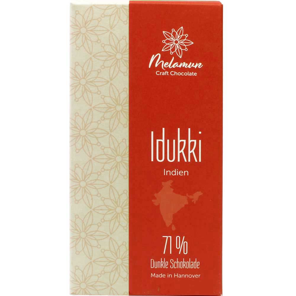 Idukki Inde 71% - chocolat noir Bean-To-Bar - Tablette de chocolat, chocolat végétalien, Allemagne, chocolat allemand, Chocolat avec sucre - Chocolats-De-Luxe