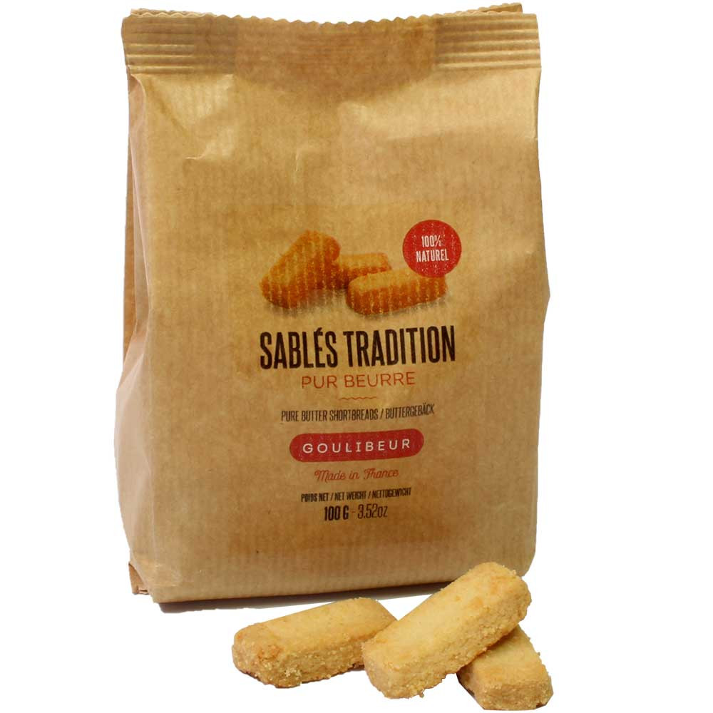Sablés Tradition Pur Beurre - bag of traditional French Butter cookies - Sweet Fingerfood, without artificial flavourings / additives - Chocolats-De-Luxe
