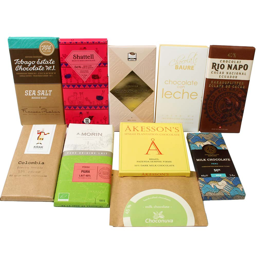 Chocolates con leche de Sudamérica en Caja de degustación -  - Chocolats-De-Luxe