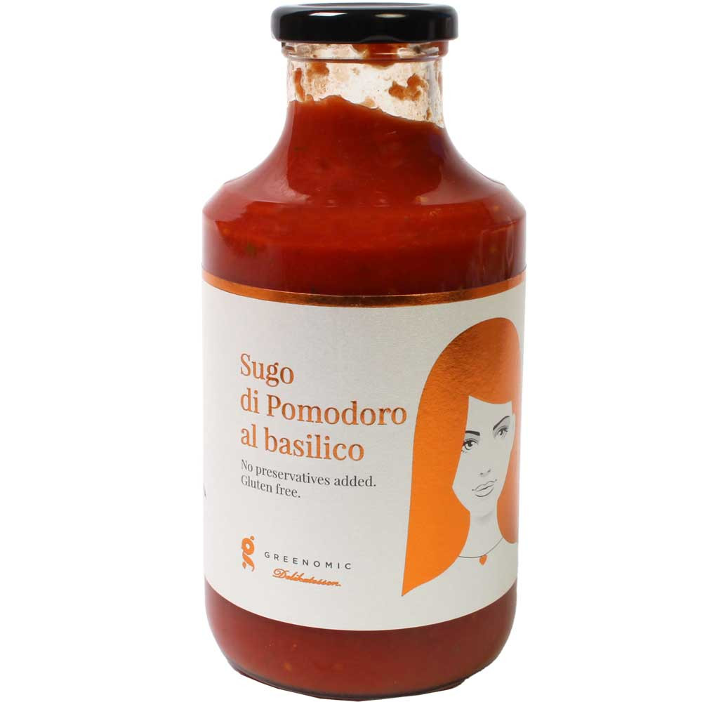 Sugo di Pomodoro al Basilico - Sauce tomate au basilic - sans arômes artificiels / additifs, sans gluten - Chocolats-De-Luxe